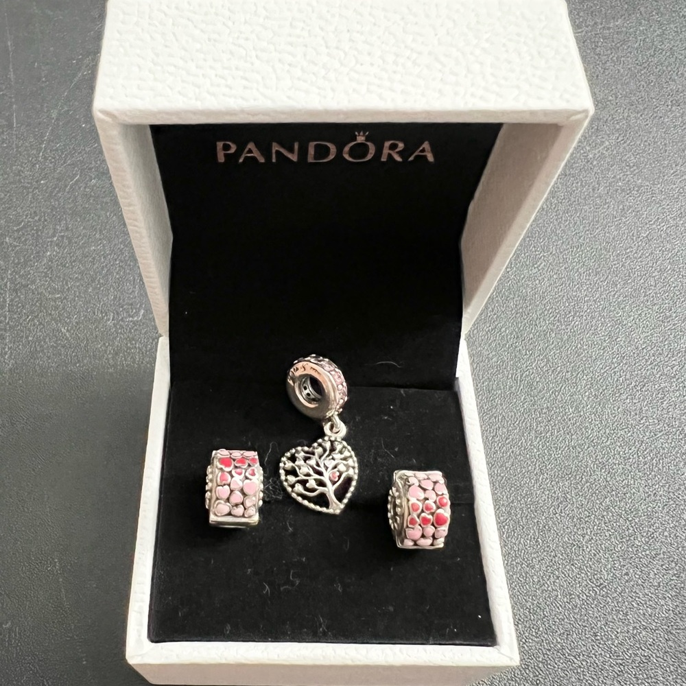 Pandora charms 3PCS SET new pink